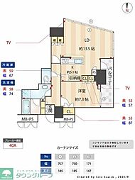 川崎ゲートタワー 1LDKの間取図画像