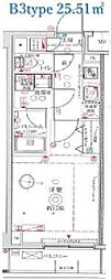 CREVISTA武蔵中原2 1Kの間取図画像
