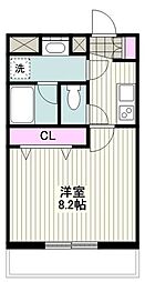 b'CASA港町 1Kの間取図画像