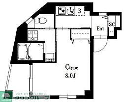 b'CASALazoFujisaki 1Kの間取図画像