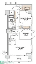 アールスタイルズ武蔵小杉イースト 2LDKの間取図画像