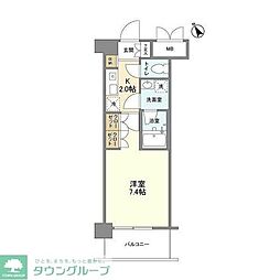 サンハイム鶴見B 1Kの間取図画像