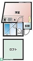 ユナイト武蔵新城アンドレアの杜 ワンルームの間取図画像