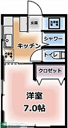 静翠荘 1DKの間取図画像