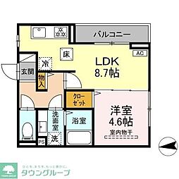 D Paina 田尻町 1LDKの間取図画像