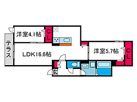 大山蓮華  ｜ 大阪府大阪市阿倍野区阪南町1丁目（賃貸アパート2LDK・3階・61.52㎡） その2