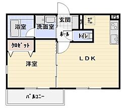 ハイミクス清水銀座 1LDKの間取図画像