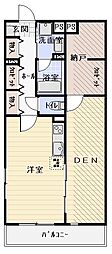 フリオ駿府城公園 ワンルームの間取図画像