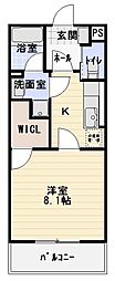 S-PAL北安東 1Kの間取図画像
