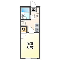 スタジオV1 1階1Kの間取り