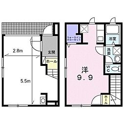 グレイシス シグマ カルイザワB ワンルームの間取図画像
