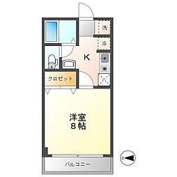 ミルキーウェイ 1Kの間取図画像