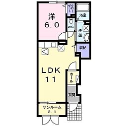 グラン・エチュード2 1LDKの間取図画像