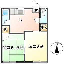 フォーブル菊原 2Kの間取図画像
