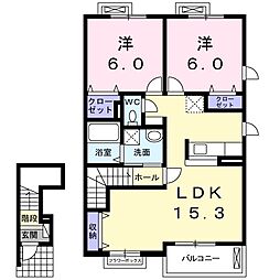 メゾン.ル.ファミル 2LDKの間取図画像