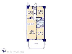 ダイアパレス東浦和2 3LDKの間取図画像