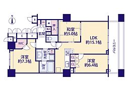 シティデュオタワー川口 3LDKの間取図画像