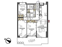 コスモ武蔵浦和プロシィード 3LDKの間取図画像