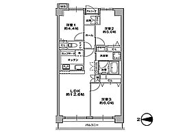 戸田公園スカイマンション 3LDKの間取図画像