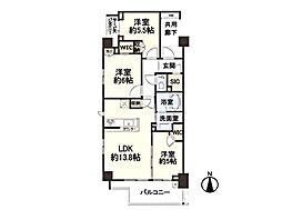 ブリーズコート蕨塚越テラス 3LDKの間取図画像