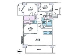 ヒューマンスクエア戸田ヴィラシア 3LDKの間取図画像