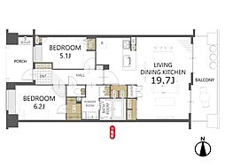 グランステージ南浦和 2LDKの間取図画像