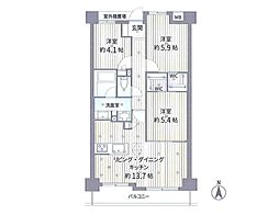 東急ドエル・アルス浦和根岸 3LDKの間取図画像