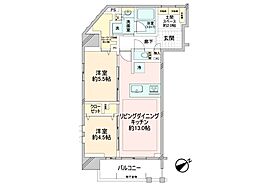 デュオヒルズ川口元郷EST 2LDKの間取図画像