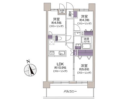 3LDK 間取り