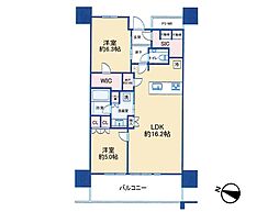 URAWA THE TOWER 2LDKの間取図画像