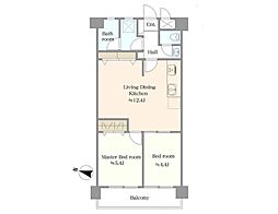高砂サニーコーポ 2LDKの間取図画像
