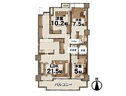 ルネ戸田公園 3LDKの間取図画像