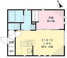 京王井の頭線 高井戸駅 徒歩11分の賃貸アパート 1階1LDKの間取り