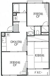 JR中央線 武蔵境駅 徒歩9分の賃貸アパート 1階3DKの間取り