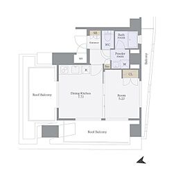 エクセリア荻窪 1DKの間取図画像