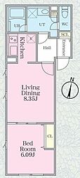 グランパセオ明大前3 1LDKの間取図画像