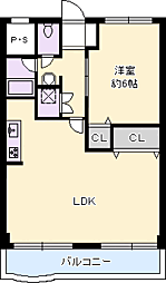 シャトーグリーンハイツ 1LDKの間取図画像