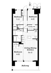 プレミスト郡山StationCross 3LDKの間取図画像