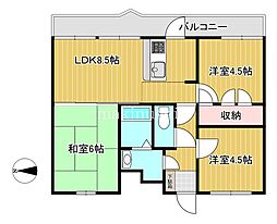ビーバードルチェ藤井寺 3LDKの間取図画像