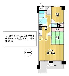 朝日プラザ南大阪ターミナルCITY 2LDKの間取図画像