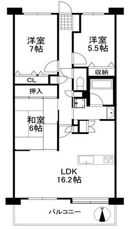 3LDK 間取り