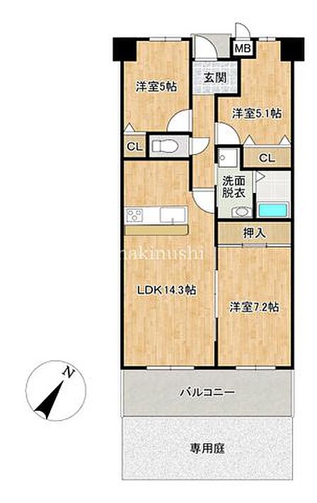 3LDK 間取り