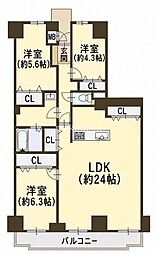 コスモ北野田 4LDKの間取図画像