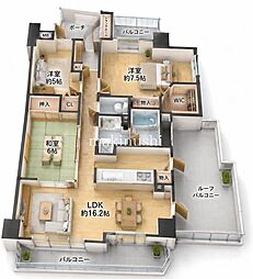 アドリーム新金岡 3LDKの間取図画像