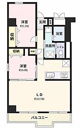 カルム堺A棟 2LDKの間取図画像