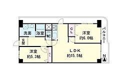 泉北星和台コーポラス 2LDKの間取図画像