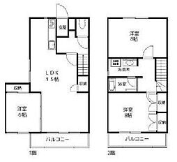 ガーデンハイム狭山B棟 3LDKの間取図画像