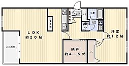 アステム芦屋2-1住棟 1SLDKの間取図画像