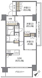 ブランズ神戸元町通 3LDKの間取図画像