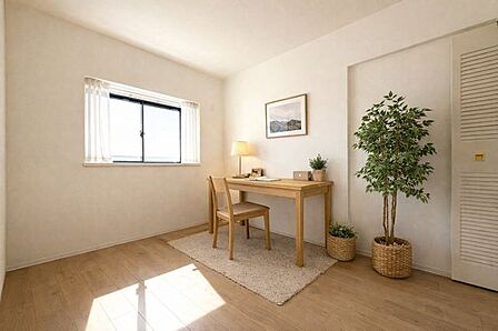 北側6帖洋室：2面採光なので日当たり、風通しともに良好です。北側のお部屋は優しい日差しが入るのでゆったりと読書などを楽しむことができそうです。